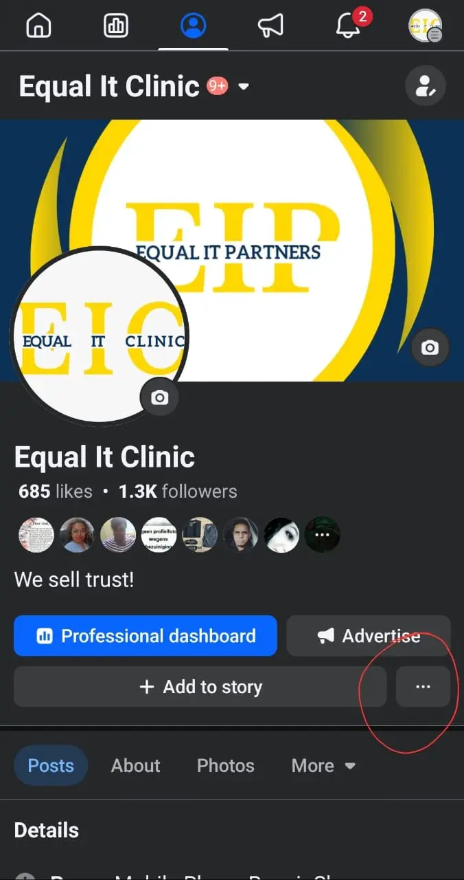 Ga naar het menu van uw pagina