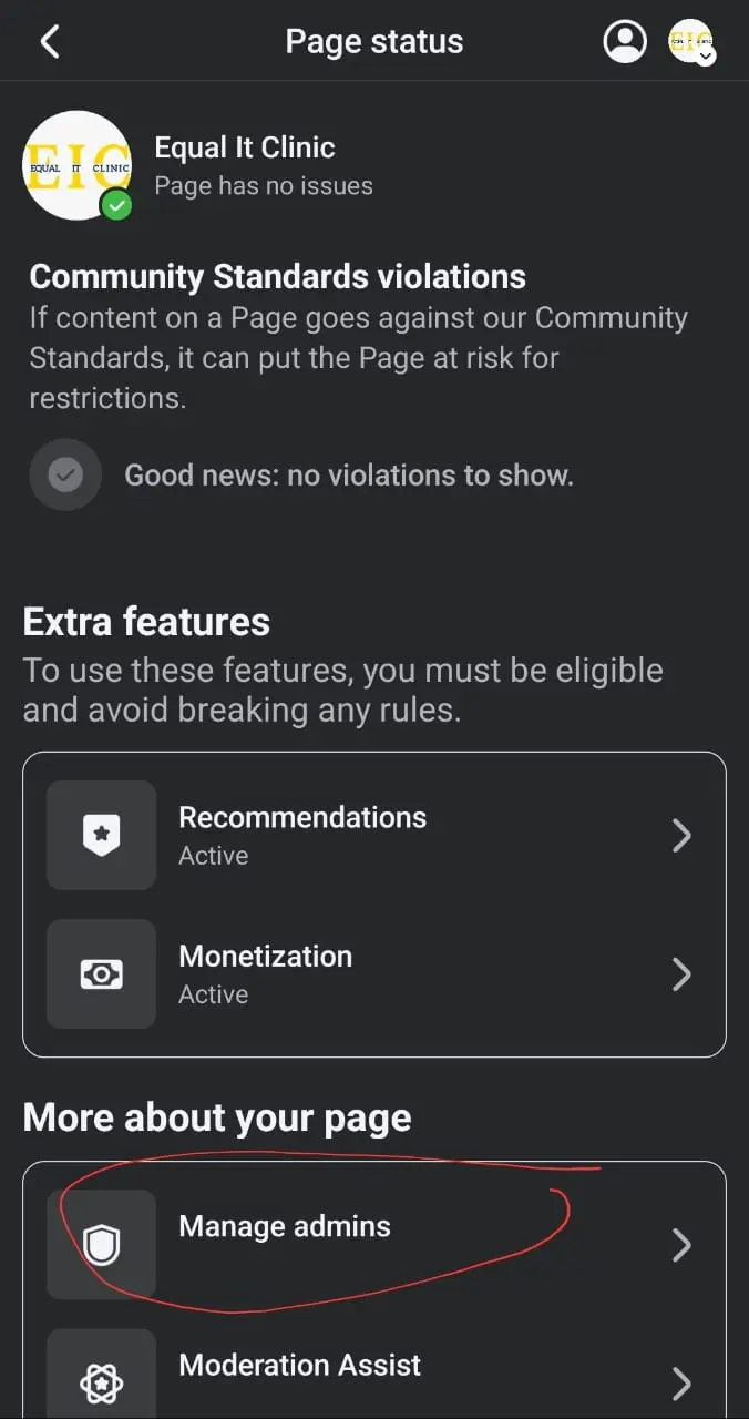 Ga naar Admins beheren